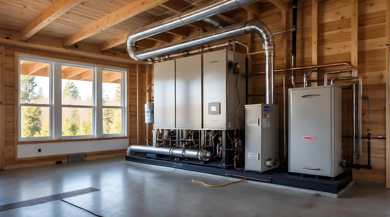 Warmtepompinstallatie binnen