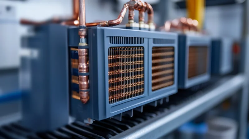 Warmtepomp binnenunit met leidingen